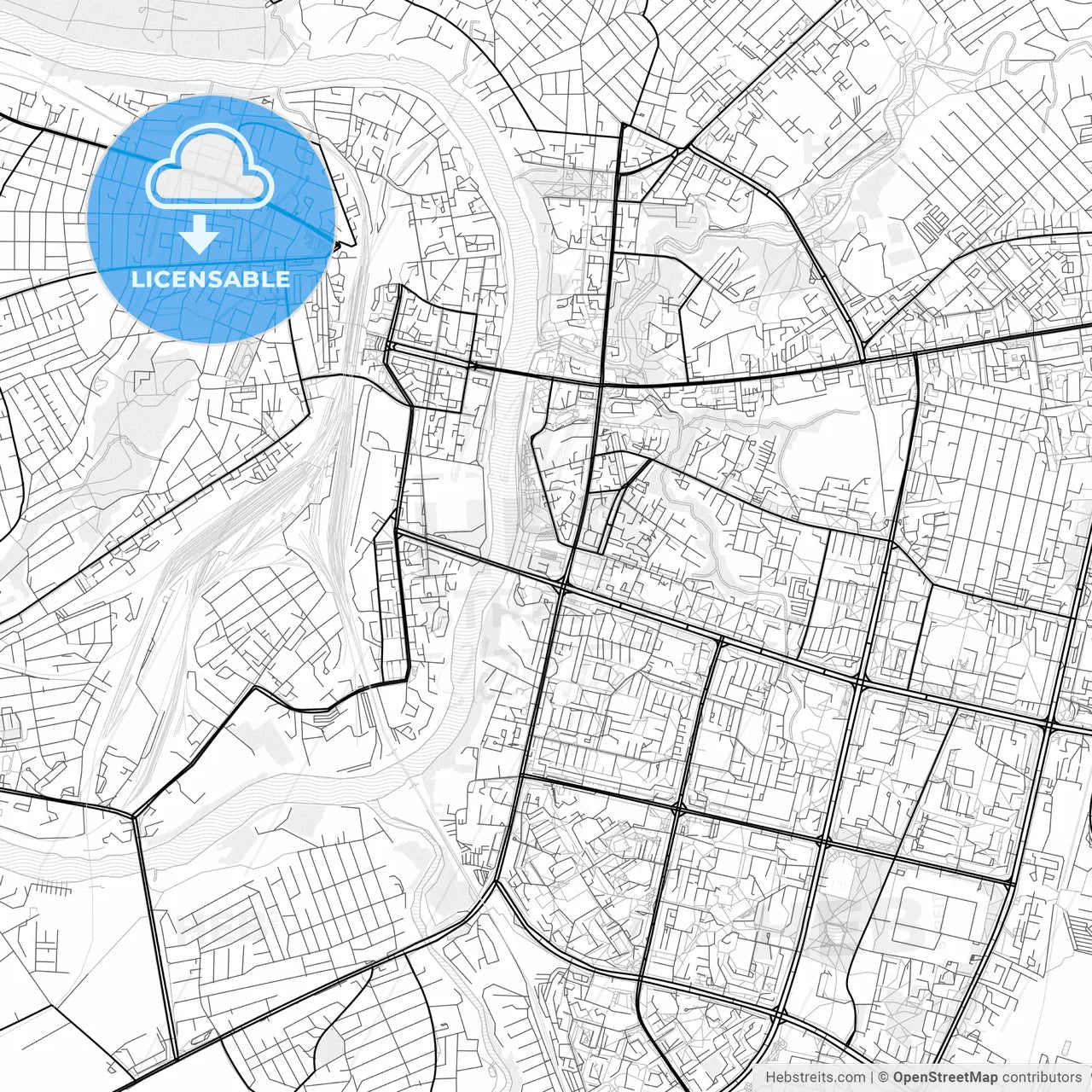Vector PDF map of Vitebsk, Belarus