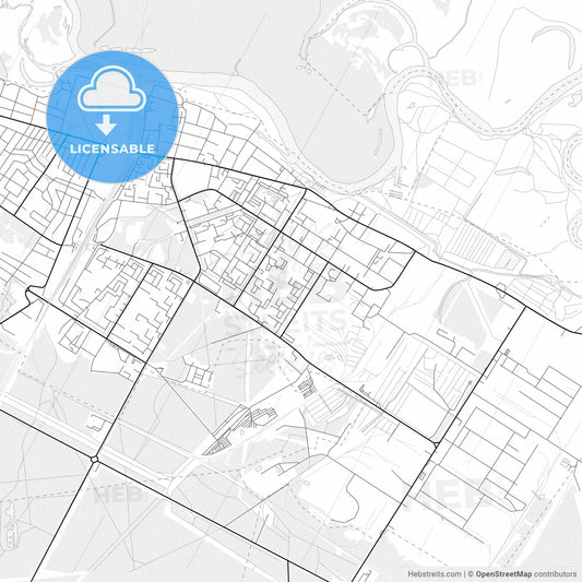 Vector PDF map of Svietlahorsk, Belarus