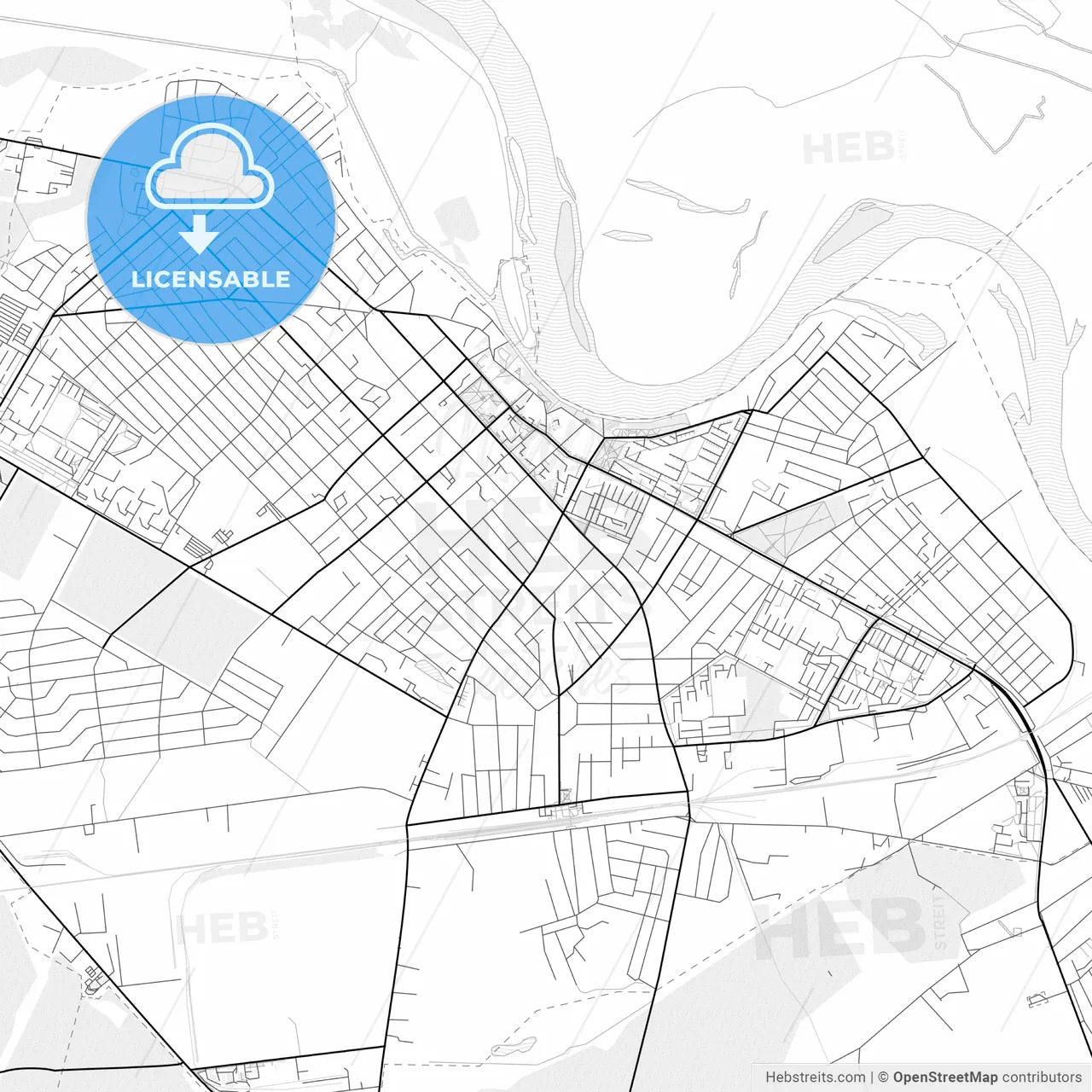 Vector PDF map of Rechytsa, Belarus