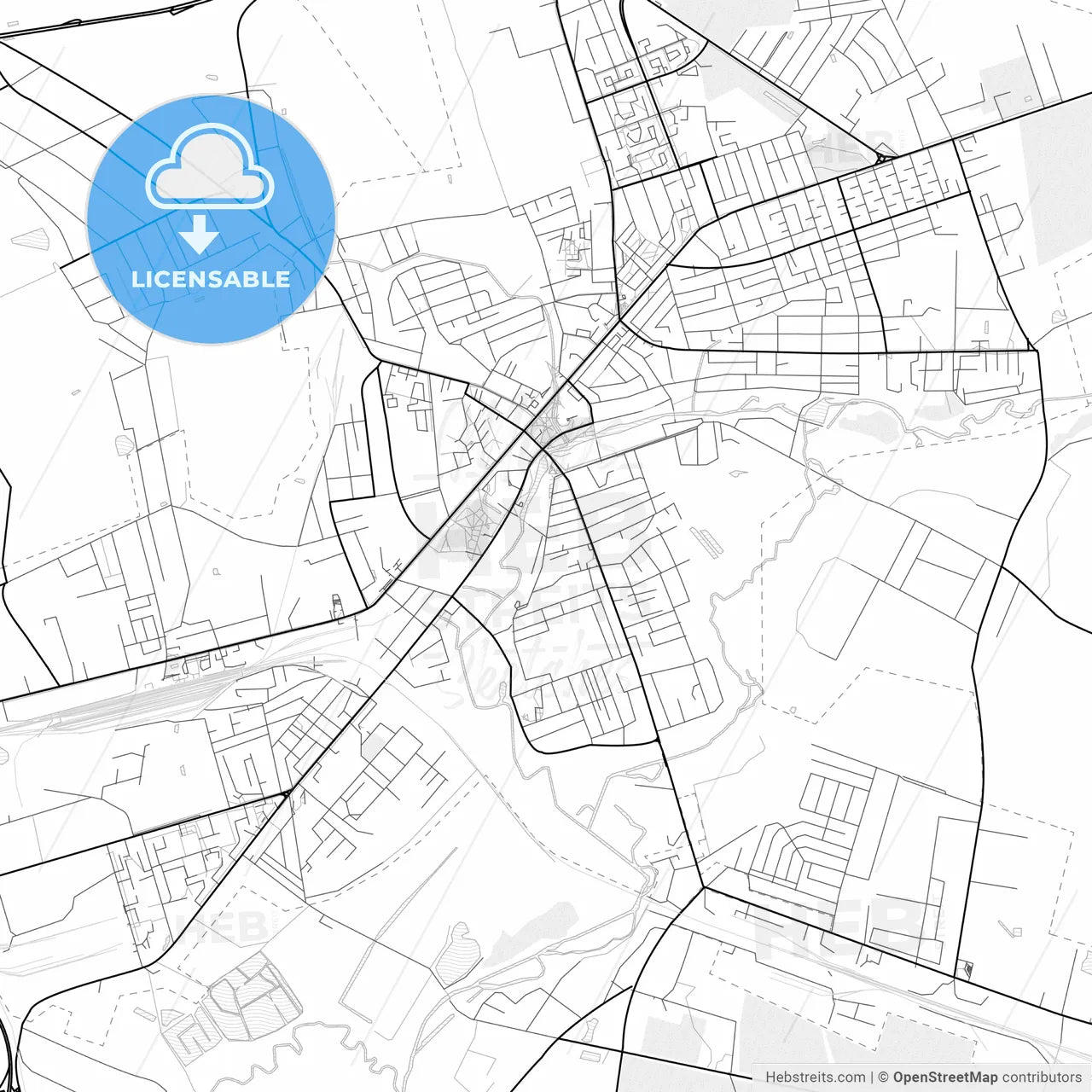 Vector PDF map of Slutsk, Belarus