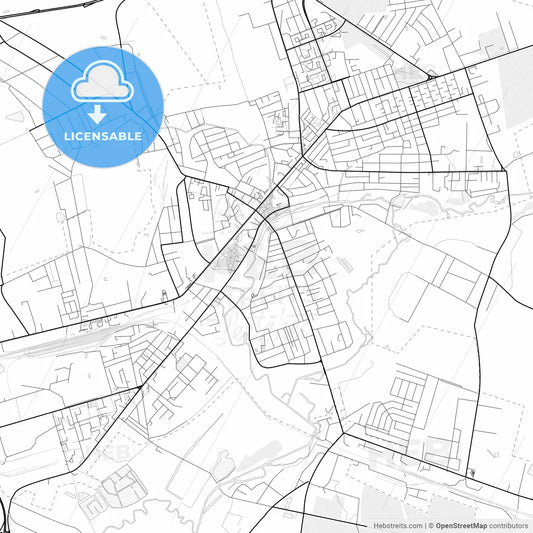 Vector PDF map of Slutsk, Belarus