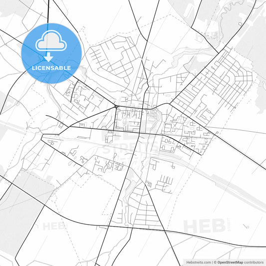 Vector PDF map of Smarhon, Belarus