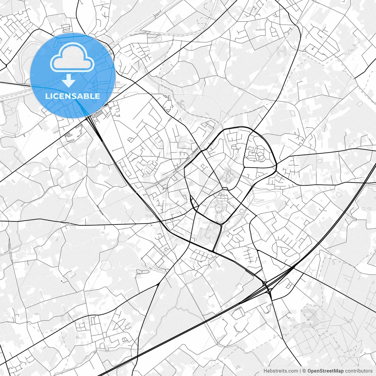 Vector Pdf Map Of Waregem, Belgium – HEBSTREITS