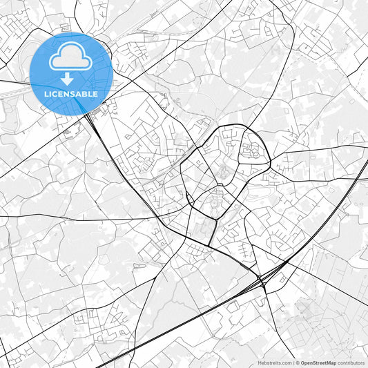 Vector PDF map of Waregem, Belgium