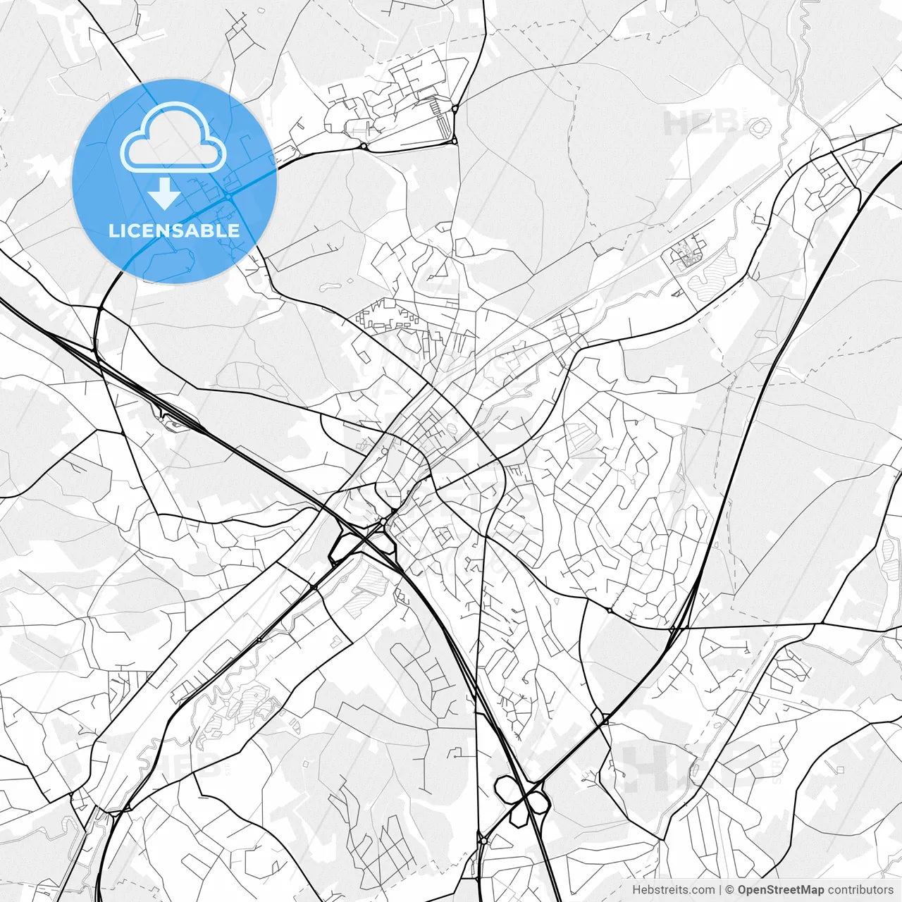 Vector PDF map of Wavre, Belgium