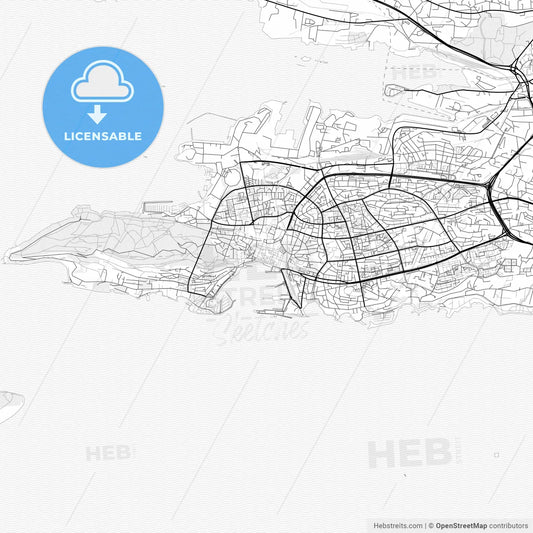 Vector PDF map of Split, Croatia