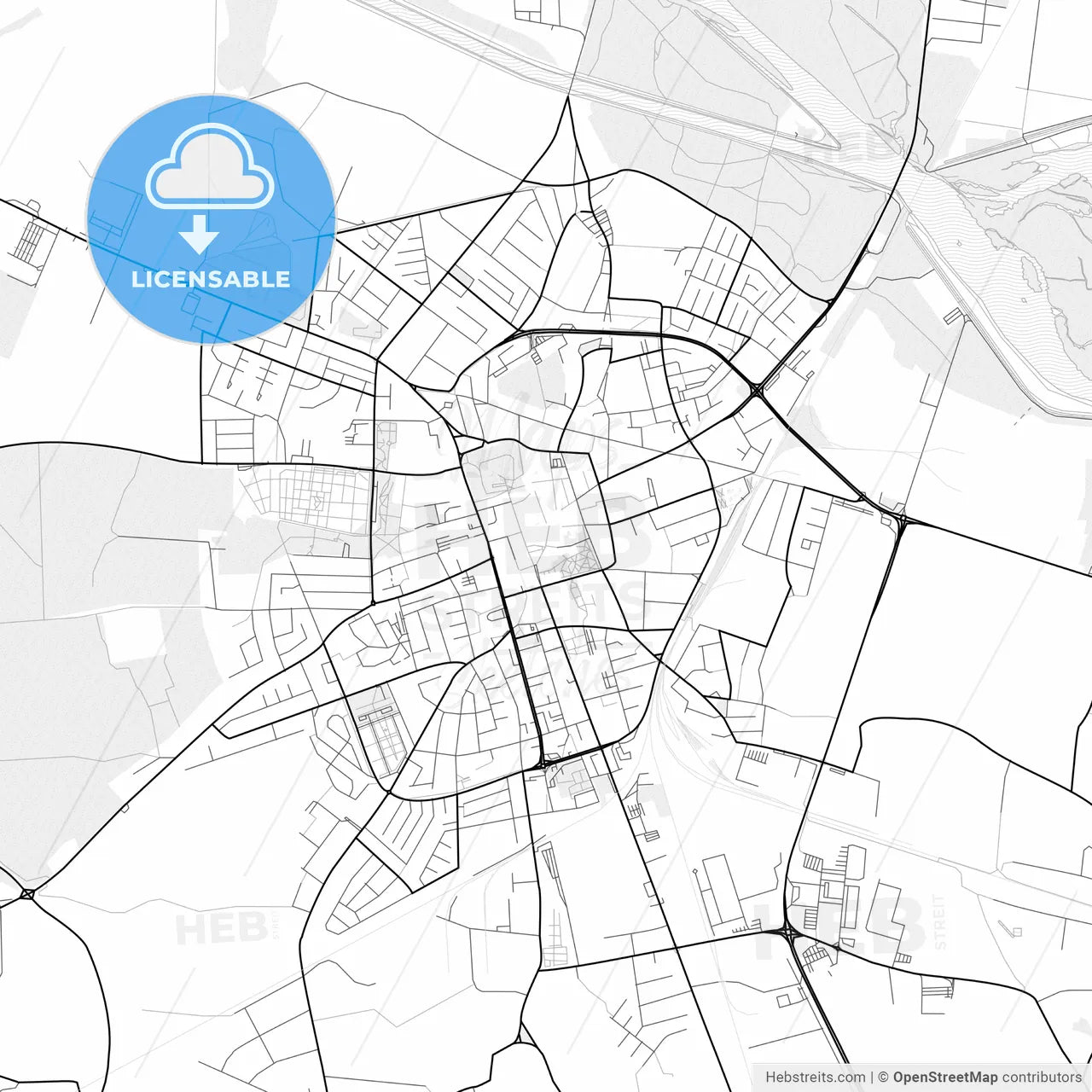 Vector PDF map of Varaždin, Croatia