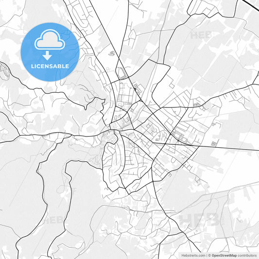 Vector PDF map of Samobor, Croatia