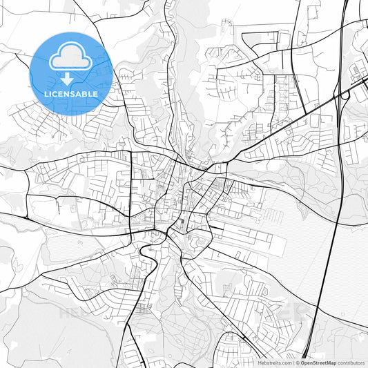 Vector PDF map of Vejle, Denmark