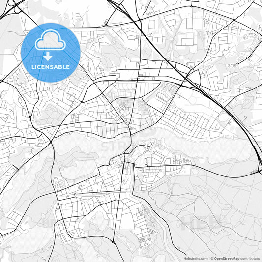 Vector PDF map of Silkeborg, Denmark