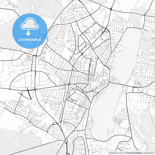 Vector PDF map of Viborg, Denmark