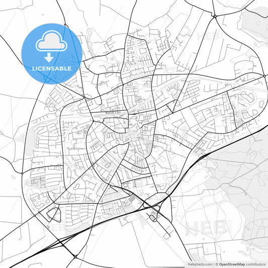 Vector PDF map of Slagelse, Denmark