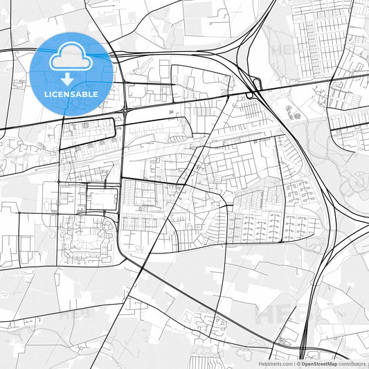 Vector PDF map of Taastrup, Denmark