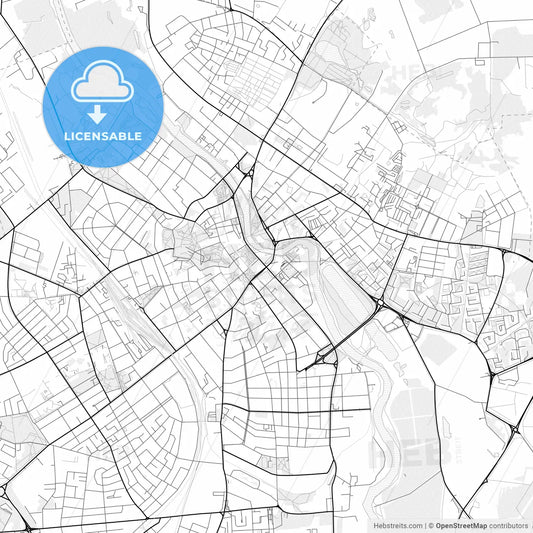 Vector PDF map of Tartu, Estonia