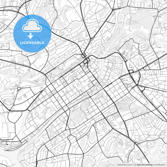 Vector PDF map of Turku, Finland