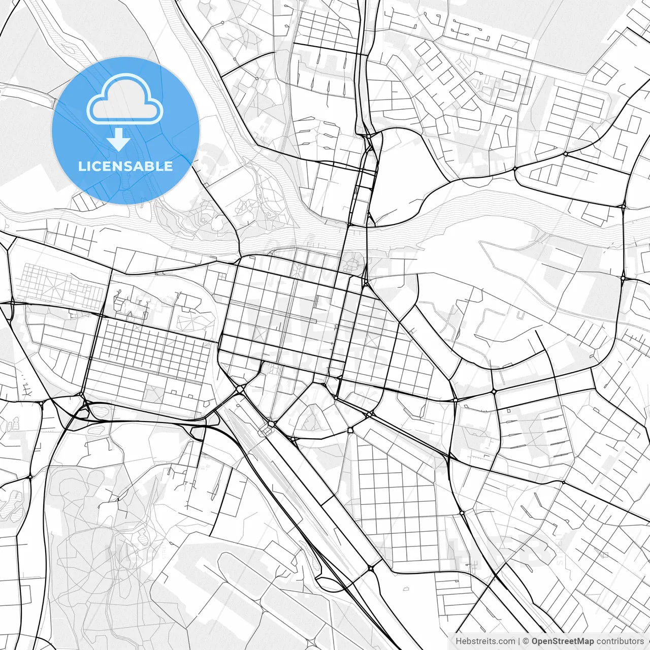 Vector PDF map of Pori, Finland
