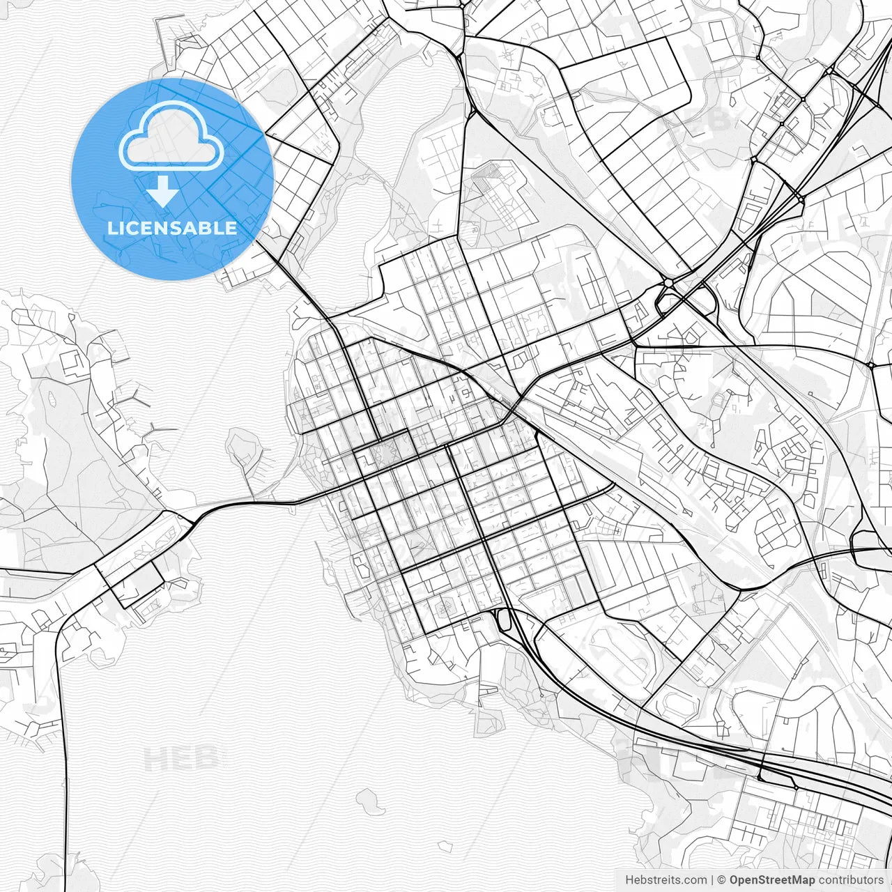 Vector PDF map of Vaasa, Finland