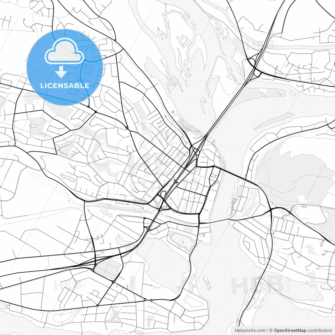 Vector PDF map of Rovaniemi, Finland