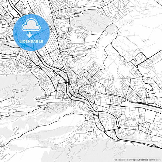 Vector PDF map of Tbilisi, Georgia