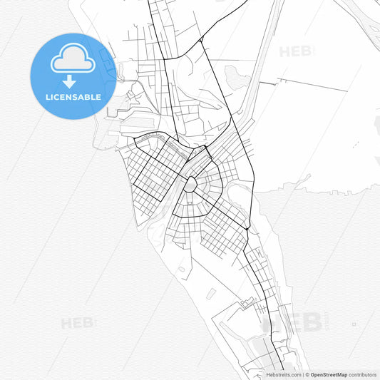 Vector PDF map of Poti, Georgia