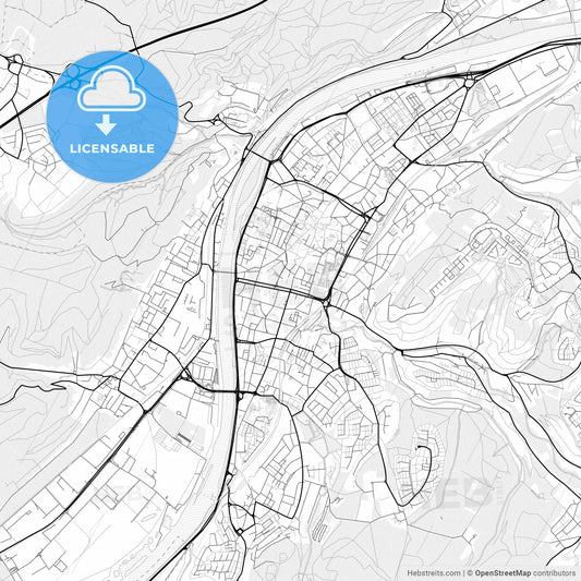 Vector PDF map of Trier, Germany