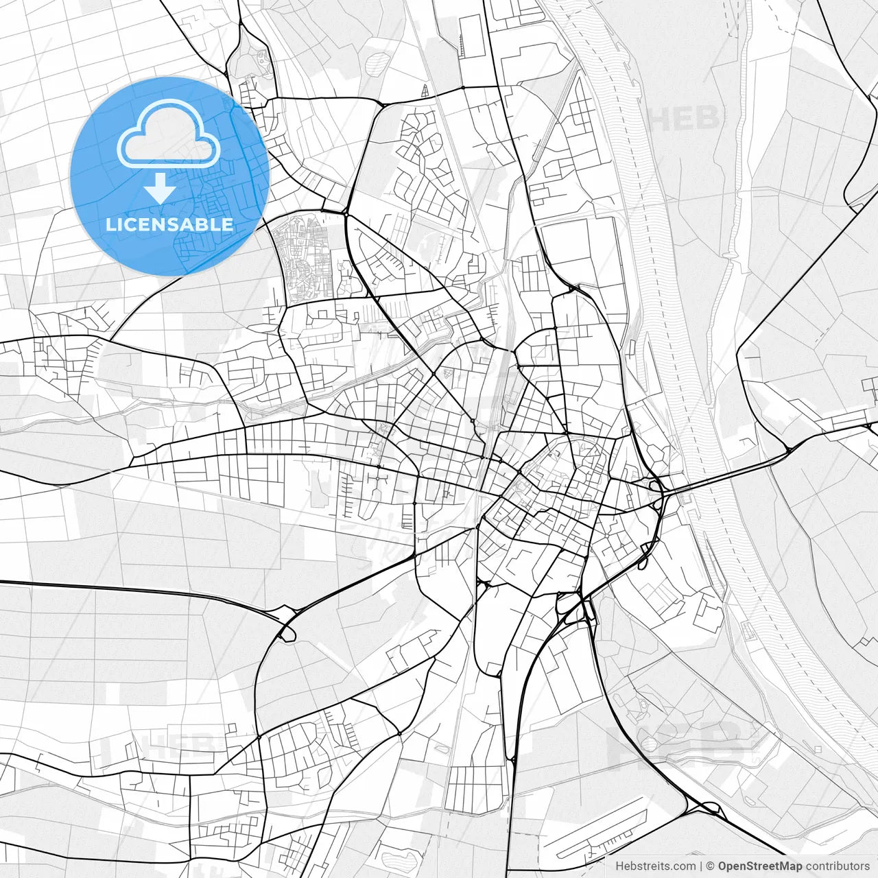 Vector PDF map of Worms, Germany