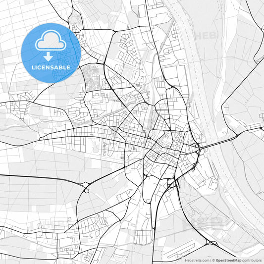 Vector PDF map of Worms, Germany
