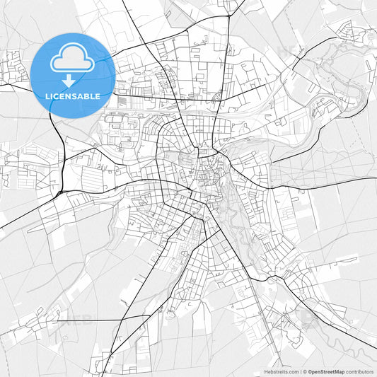 Vector PDF map of Weimar, Germany