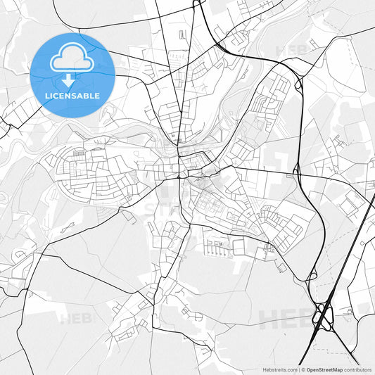 Vector PDF map of Weißenfels, Germany