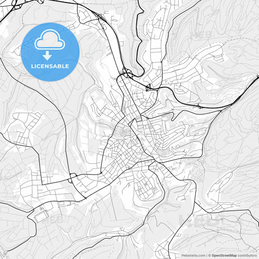 Vector PDF map of Pirmasens, Germany