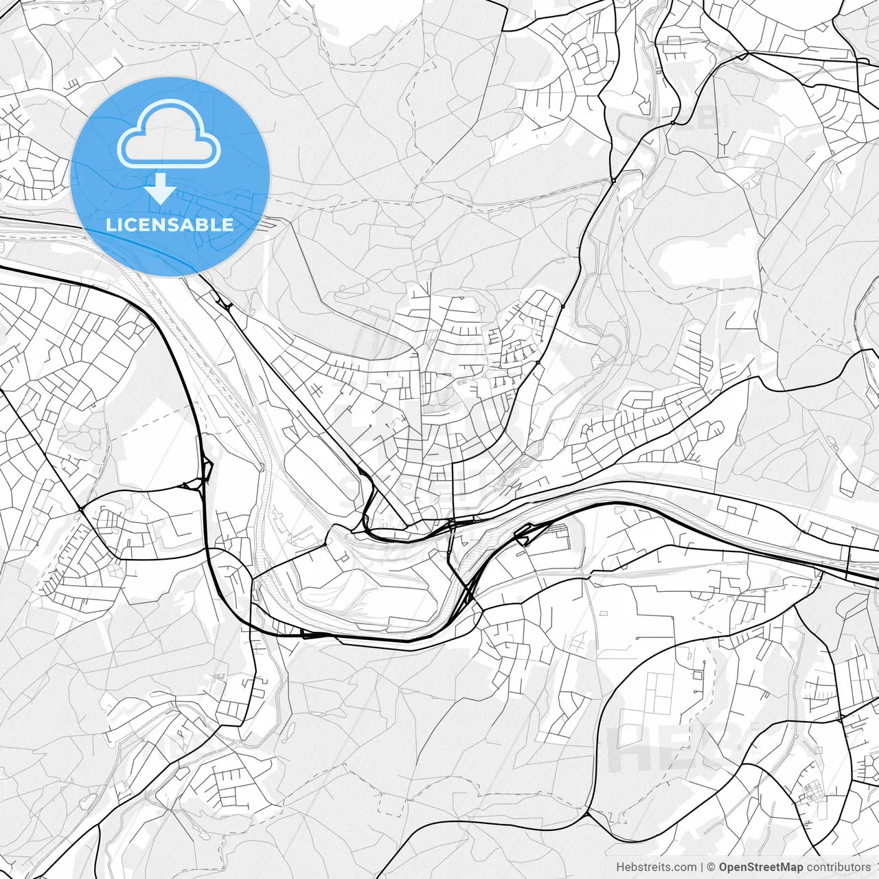 Vector PDF map of Volklingen, Germany