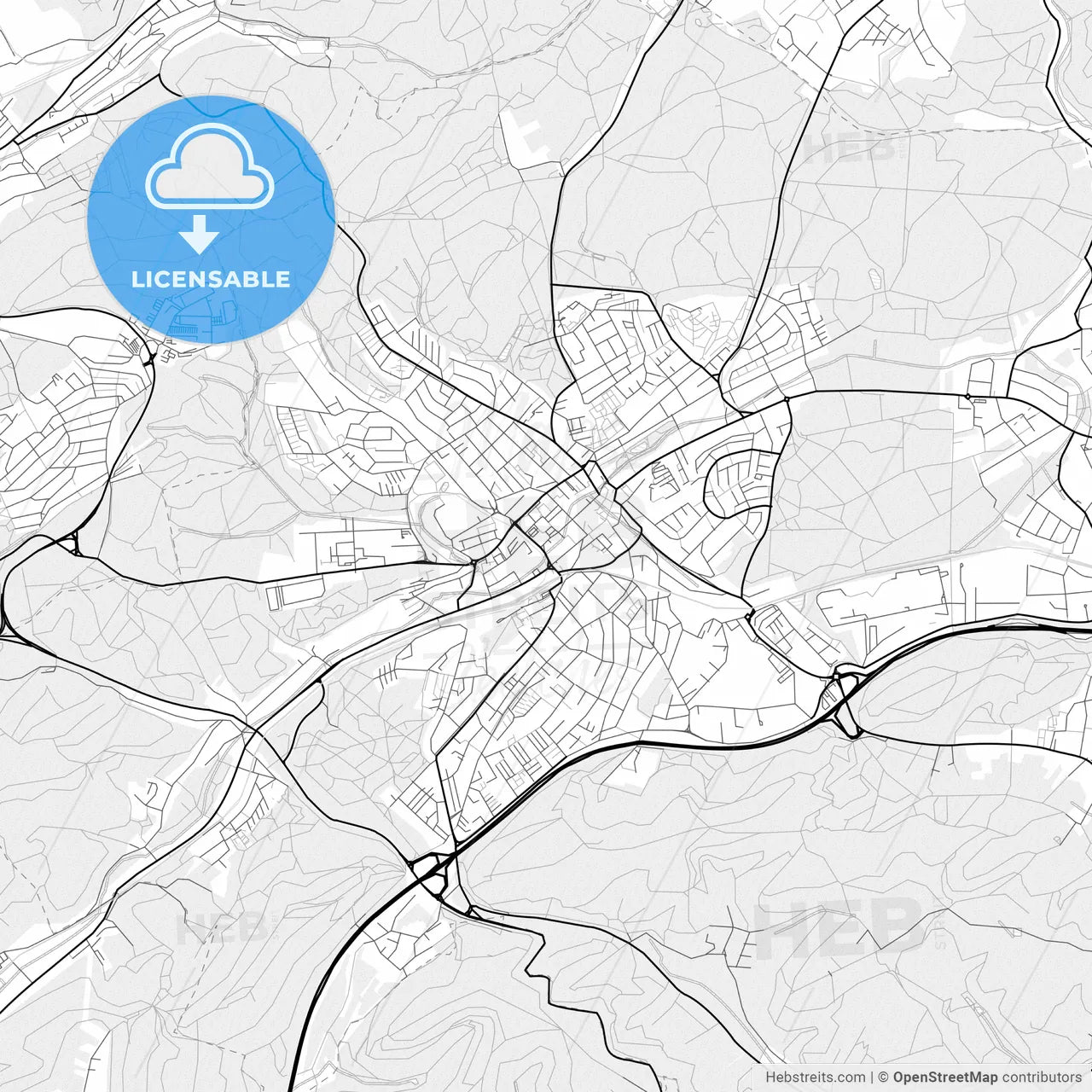 Vector PDF map of Sankt Ingbert, Germany