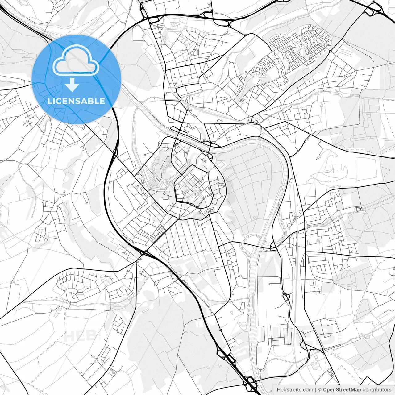 Vector PDF map of Saarlouis, Germany