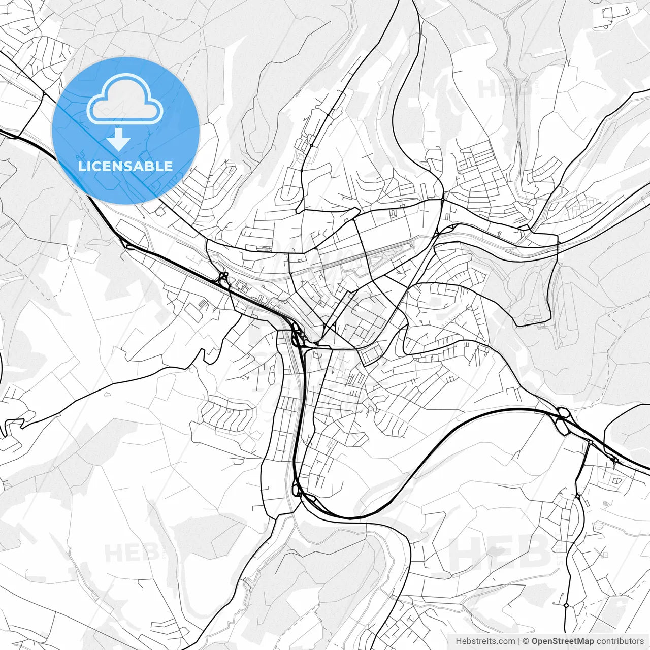 Vector PDF map of Zweibrucken, Germany