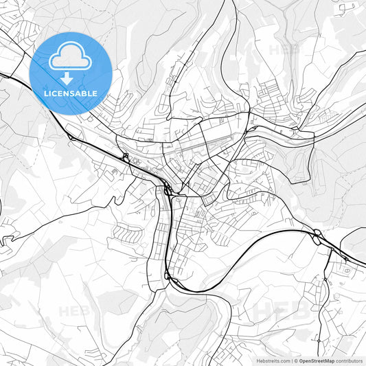 Vector PDF map of Zweibrucken, Germany