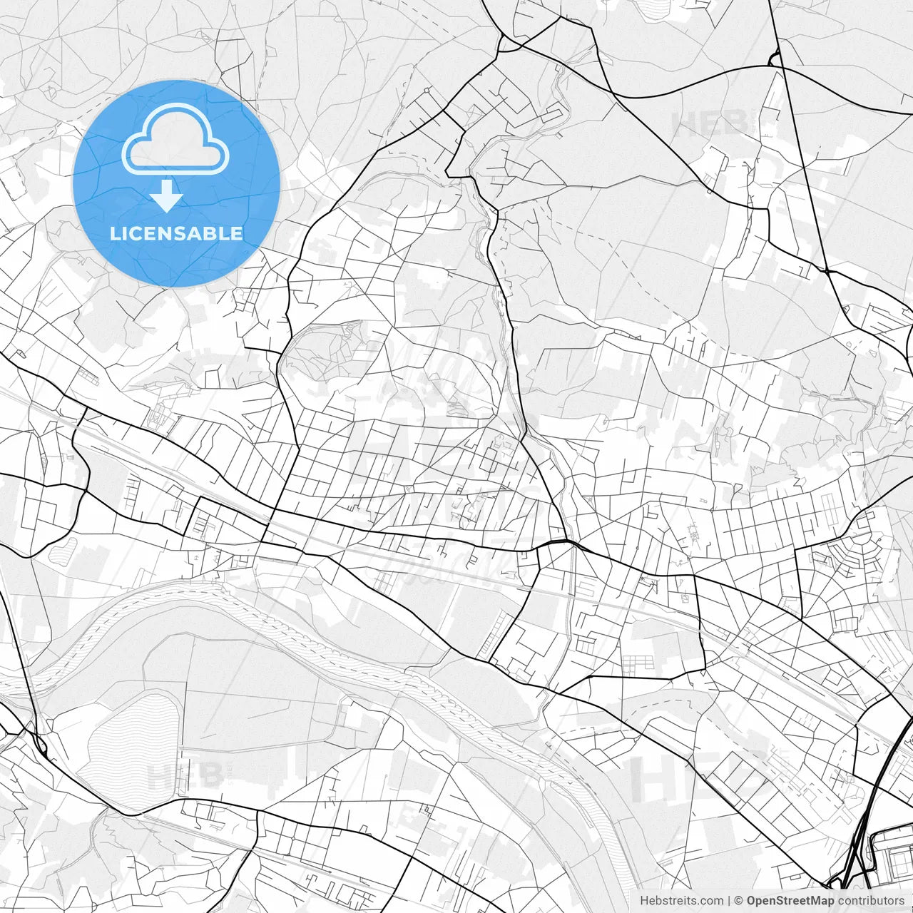 Vector PDF map of Radebeul, Germany