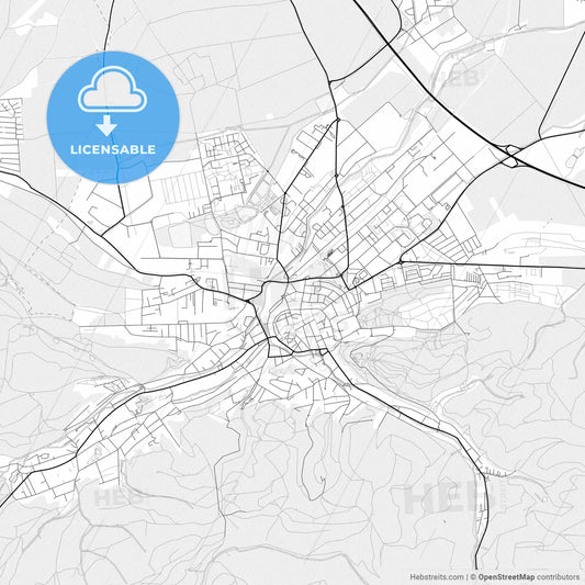 Vector PDF map of Wernigerode, Germany
