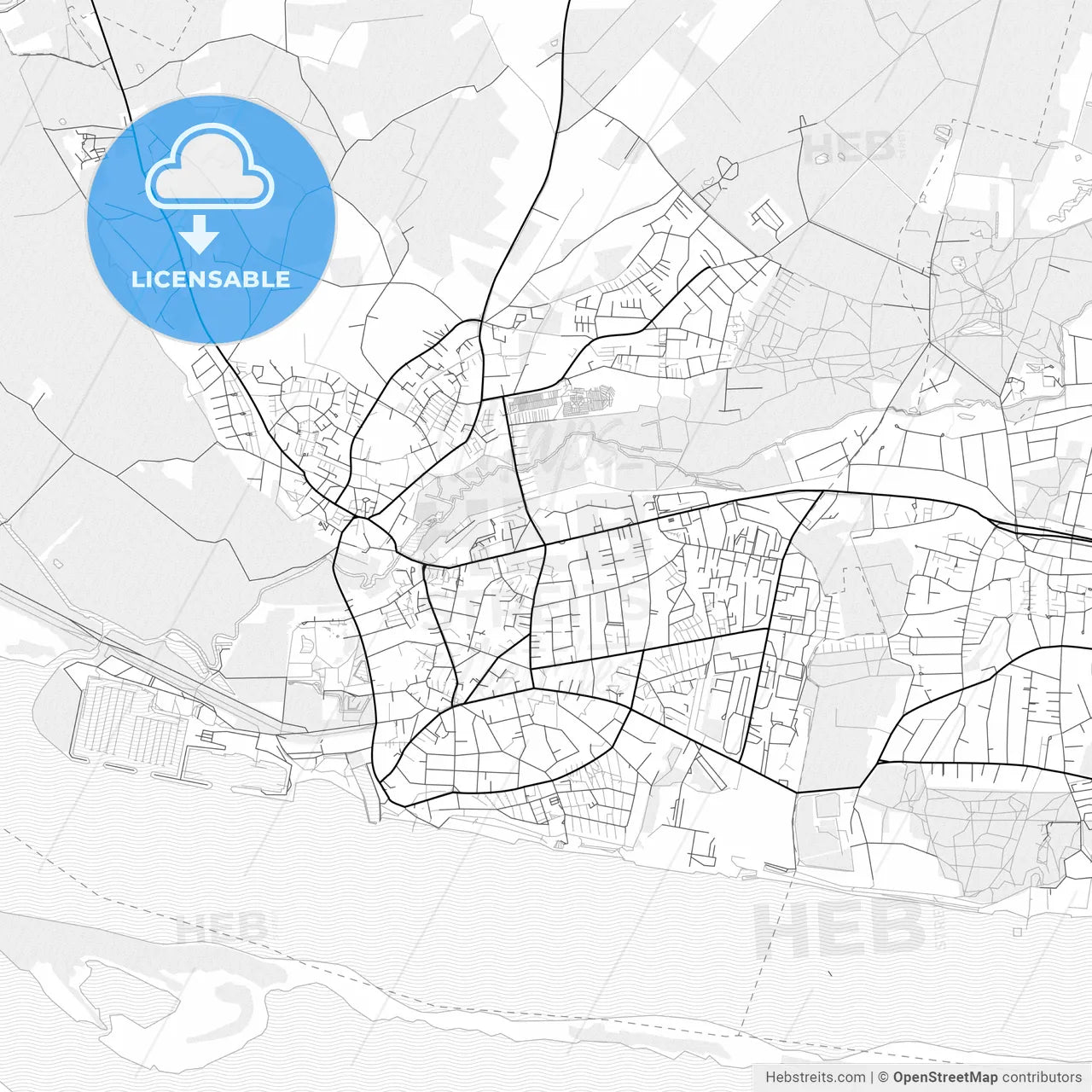 Vector PDF map of Wedel, Germany