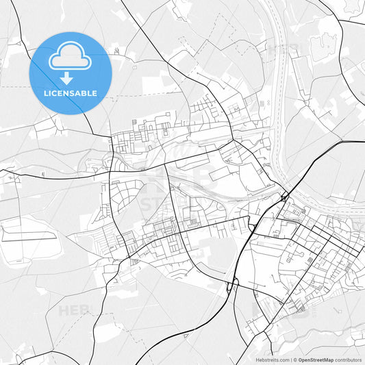 Vector PDF map of Riesa, Germany