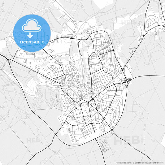 Vector PDF map of Veszprém, Hungary