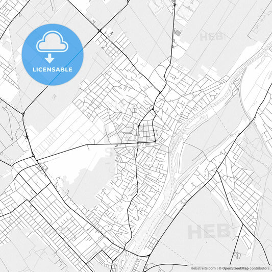 Vector PDF map of Szigetszentmiklós, Hungary