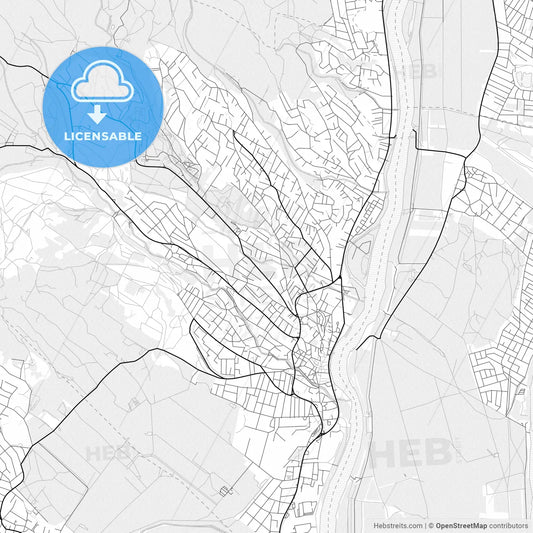 Vector PDF map of Szentendre, Hungary