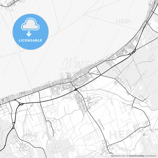 Vector PDF map of Siófok, Hungary