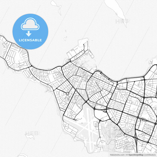 Vector PDF map of Reykjavík, Iceland