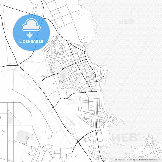 Vector PDF map of Reykjanesbær, Iceland