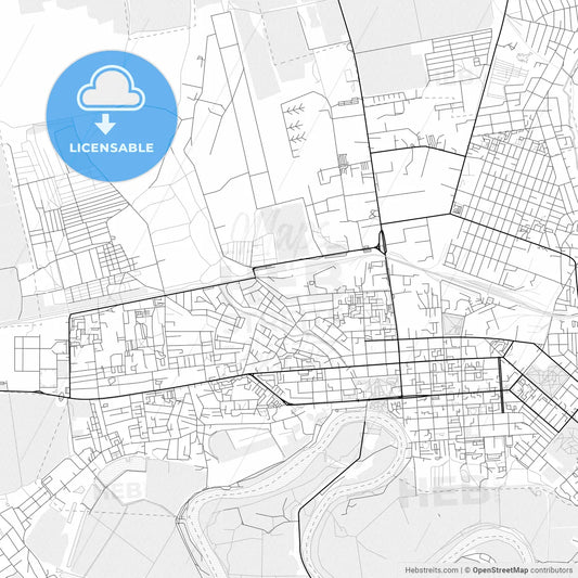 Vector PDF map of Tiraspol, Moldova