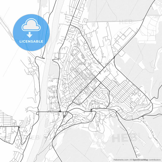 Vector PDF map of Rîbnița, Moldova