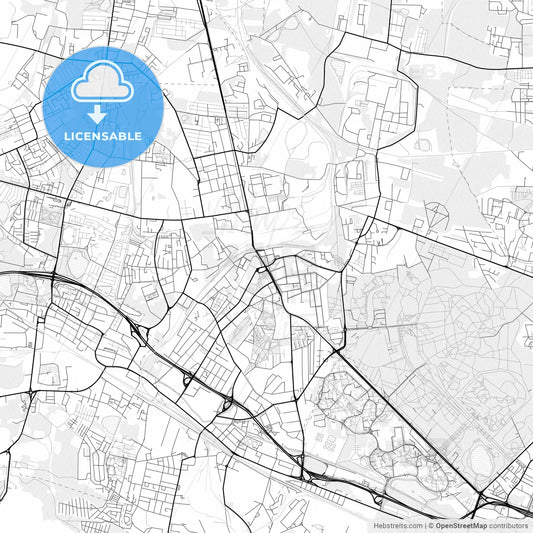 Vector PDF map of Chorzów, Poland