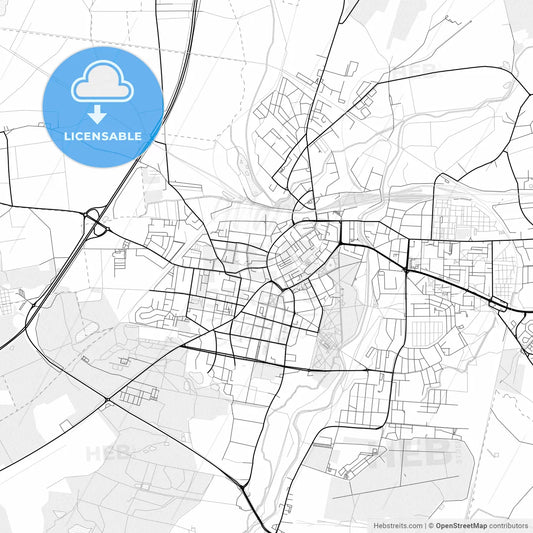 Vector PDF map of Legnica, Poland