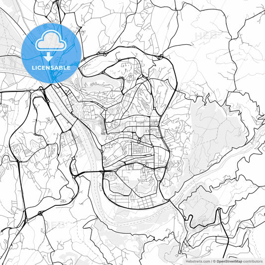 Vector PDF map of Coimbra, Portugal
